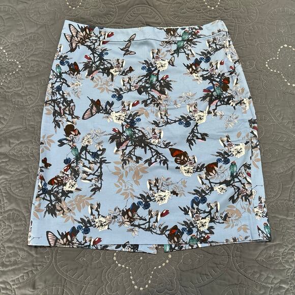J.Crew Blue Floral Pencil Skirt - size 12 - Picture 4 of 7